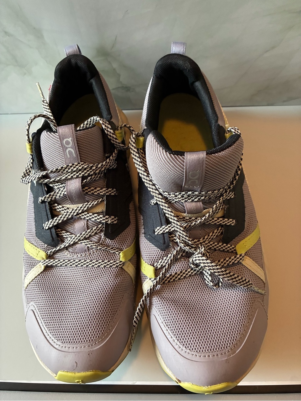 On Running Women’s Sneakers in Light Purple with Yellow Accents